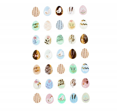 Декоративни стикери Craft with Fun Metallic Easter Egg, 35 парчиња, за Велигден, повеќебојни металик