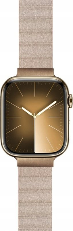 Rrip për Apple Watch Crong Eclipse, lëkurë magnetike, 38 40 41mm, bezhë