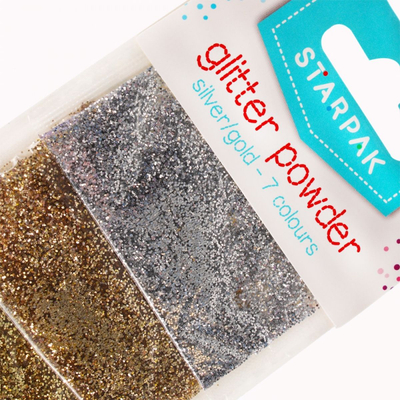 Pluhur me shkëlqim Starpak Glitter Powder, 7 ngjyra, 2 g, metalik