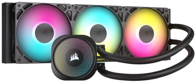 Ftohës uji për CPU Corsair Nautilus 360 ARGB, 3 ventilatorë RS120 ARGB, i zi
