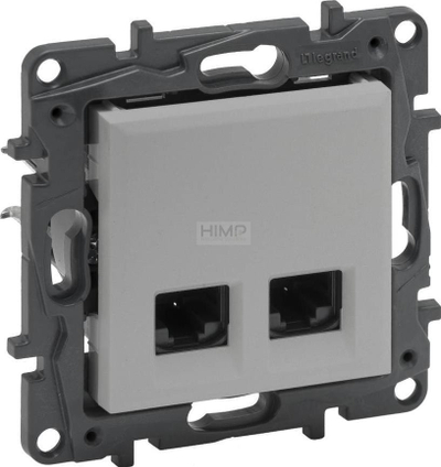 Prizë rrjeti Legrand Niloe Step, 2xRJ45 Cat5e UTP, alumini