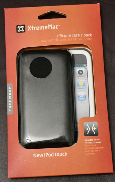 Mbulesë silikoni Xtrememac Tuff Wrap për iPod Touch 4G, set me 2 copë, e zezë edhe e bardhë