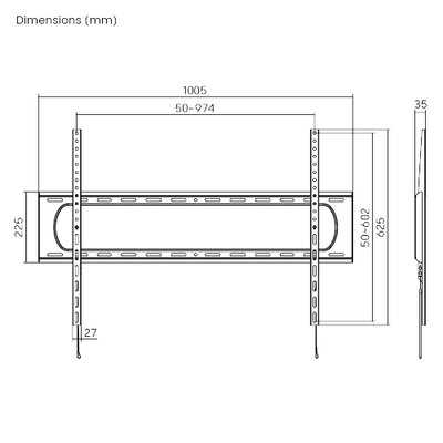 Mbajtëse statike për TV Brateck LP73-69F, 60"-120", 120 kg