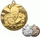 Medalje noti e artë Victoria Sport, 4 x 4 cm