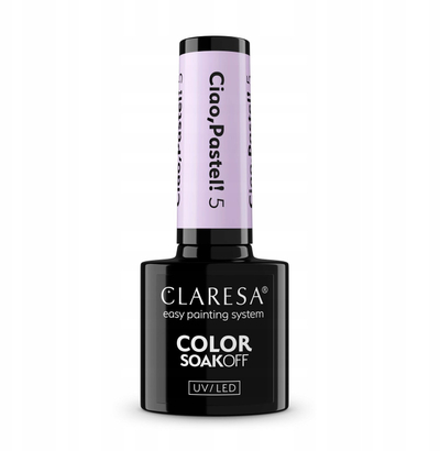 Llak xhel për thonj Claresa Ciao Pastel 5, hibrid UV LED, 5ml, vjollcë pastel
