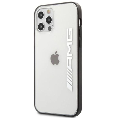 Kapak telefoni Mercedes AMG për iPhone 12 Pro Max, polikarbonat, transparent me ane të zeza