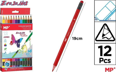 Lapsa me ngjyra Teka Jumbo, fshihen me gomë, 12 ngjyra