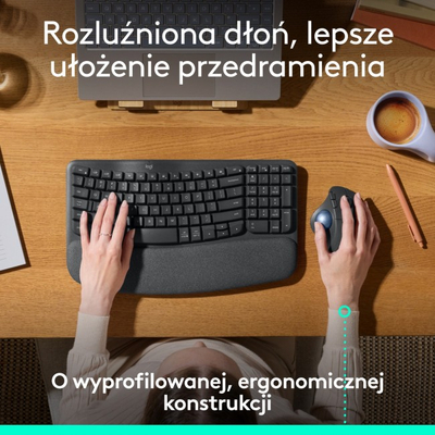 Maus wireless Logitech ERGO M575S, me trackball, i rehatshem, ngjyre grafit