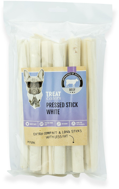 Shkopinj përtypës për qen Treateaters Pressed Stick White, 20 cm, 10 copë, të bardhë