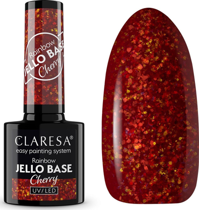 Bazë xheli për thonj Claresa Rainbow Jello Base Coat Cherry, 5ml, e kuqe qershi