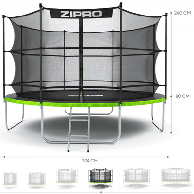Трамполина со мрежа Zipro 12FT (374cm)