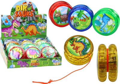 Lodër jojo Leantoys Dinosaurs, me dinozaurë, që ndriçon, me shumë ngjyra
