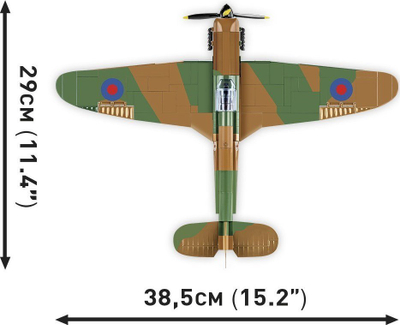 Set ndërtimi COBI Hawker Hurricane Mk.I 5728, 382 copa, shkallë 1:32, kamuflazh