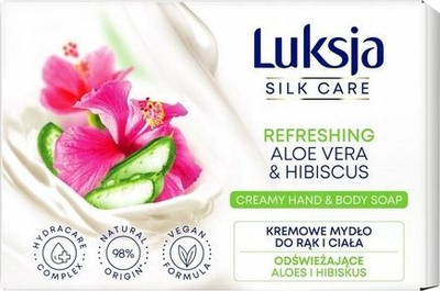 Sapun kremoz Luksja Silk Care Refreshing, aloe vera dhe hibiskus, 100g