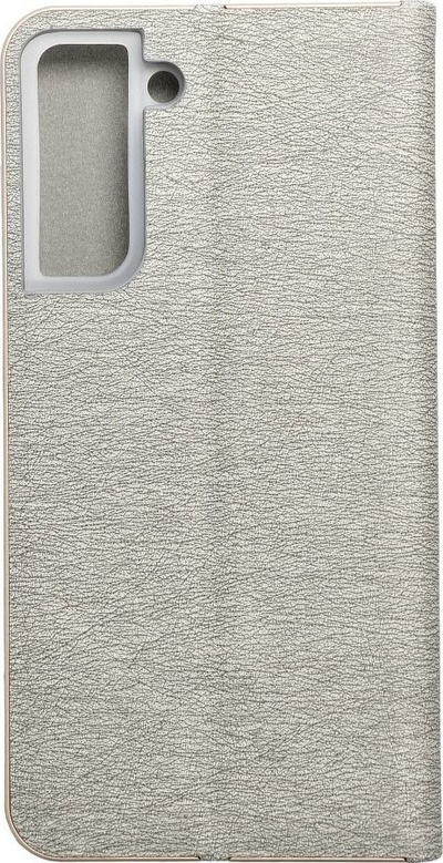 Këllëf libri Vennus Futera për Samsung S21 FE, lëkurë eko, me magnet, argjend