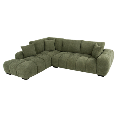 Divan këndor Coven HM3266.14L, kënd majtas, 298×208 cm, stof, jeshil