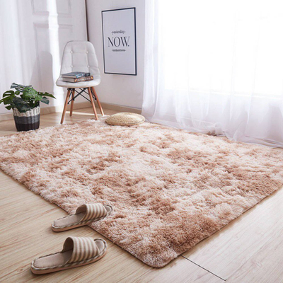 Tapet Shaggy Ombre i trashë, i butë si pellush, 160x220 cm, ngjyrë camel