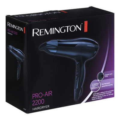 Tharëse flokësh Remington D5210, 2200W, qeramike jonizuese, e zezë