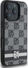 Kapak telefoni DKNY PU Leather Checkered për iPhone 16 Pro Max, me vija, i zi
