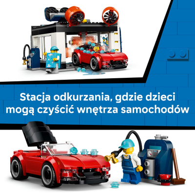 Lodër ndërtime LEGO City Drive Through Car Wash 60497, 583 copa, për fëmijë 6+