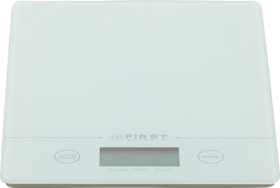 Peshore kuzhine elektronike First Austria, deri 5 kg, sipërfaqe xhami, e bardhë