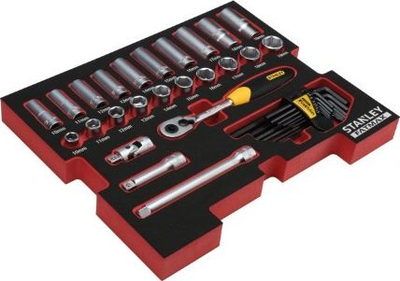 Set veglash për orëndreqës Stanley FMHT0-74296, 38 pjesë, kasetë plastike, i zi
