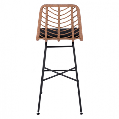 Tabure bar Gavin HM5706, metal, wicker, bezhë e zezë