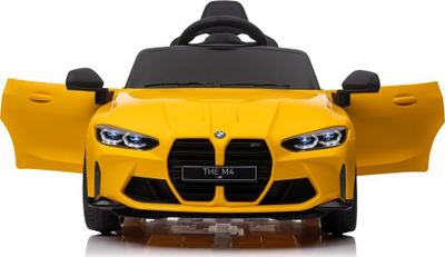 Електричен автомобил за деца BMW M4, батерија 12V, далечински управувач 2.4G, жолт