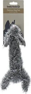 Lodër për qen Beeztees Flatino Rabbit Plush, pa mbushje, me tingull, e zezë