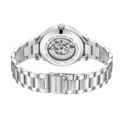 Orë dore për meshkuj Kenneth Cole Automatic Skeleton KCWGY0046401, e argjendtë