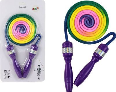 Litar kërcimi INNI Rainbow, 210 cm, me doreza plastike, shumëngjyrësh
