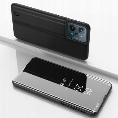 Kapak telefoni Hurtel Clear View për Realme C31, flip cover, i zi