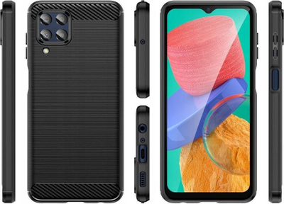 Maskë telefoni Tech-Protect TPUCarbon për Samsung Galaxy M33 5G, gome TPU e butë, efekt karbon, e zezë