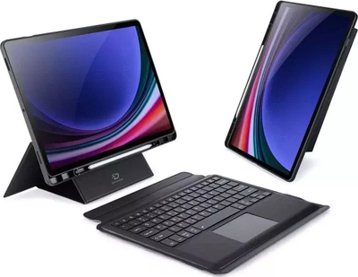 Kapak me tastierë Dux Ducis DK për Samsung Tab S9 Plus, Bluetooth, me vend për stylus, i zi