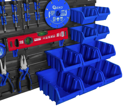 Panal organizues veglash Geko, set 6 panele 390×780mm, me aksesorë, zi blu
