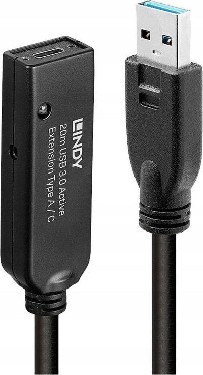 Kabllo zgjatëse USB Lindy, 20m, USB 3.0, Type A në Type C