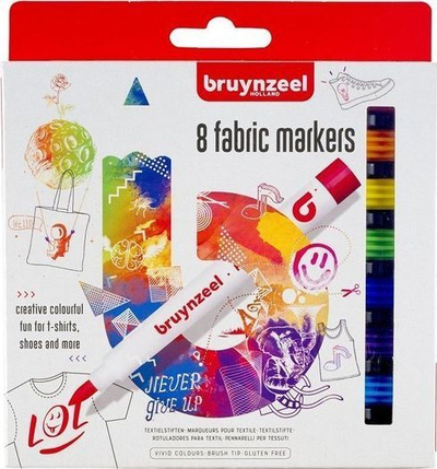 Markera për rroba Bruynzeel Fabric Markers, set me 8 copë, shumëngjyrëshe