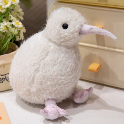 Lodër pelushi Lean Toys Kiwi Bird, 21cm, e bardhë