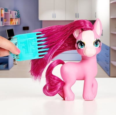 Lodër poni Fail Fix GlamaPony, flokë të gjatë për stilim, për kalamaj 6+, rozë