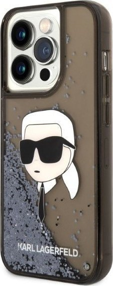 Mbrojtëse telefoni Karl Lagerfeld KLHCP14LLNKHCK, për iPhone 14 Pro, hardcase me glitter, e zezë