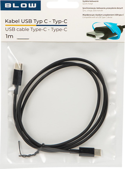 Kabllo USB Blow USB C në USB C, 1m, 2.0, e zezë