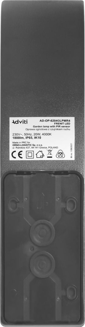 Рефлектор за градина V-TAC FRENIT LED 20W, 1800lm, сензор за движење, IP65, 4000K, сив