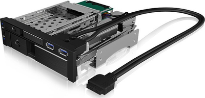 Kornizë disku ICY BOX IB-174SSK-U, bay 5.25", për hard 3.5" dhe 2.5", e zezë