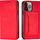 Këllëf me magnet Hurtel Magnet Card Case për iPhone 13 Pro, me portofol për karta, bëhet dhe si mbajtëse, i kuq
