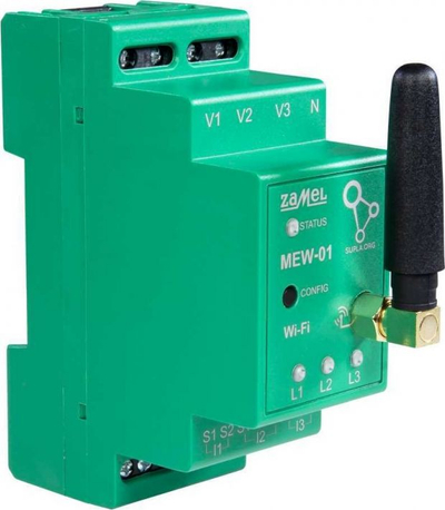 Монитор на енергија Zamel MEW-01, Wi-Fi 3 фази, 100A, бел