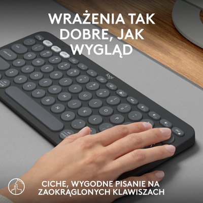 Tastierë Logitech Pebble, wireless, US INTL, grafit