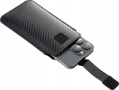 Këllëf telefoni Forcell Pocket Carbon Model 16, universal, për Samsung A22 5G, i zi