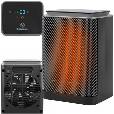 Ngrohës keramik KAMINER LUMNI, 1500W, me termostat e timer, i zi