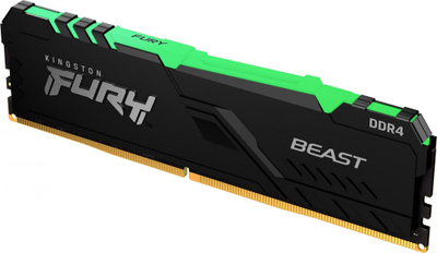 Memorie Kingston Fury Beast RGB, DDR4, 8 GB, 3600 MHz, CL17, KF436C17BBA/8