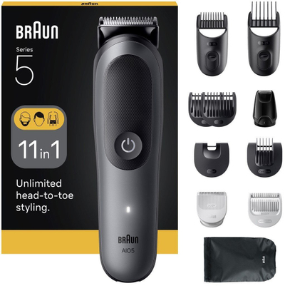 Set kujdesi trup dhe flokë Braun All in One Series 5 AIO5560, karikim i shpejtë, 1 copë